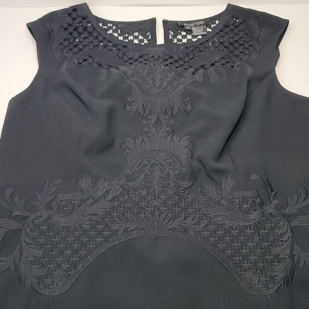ETCETERA BLACK LACE EMBROIDERED SHEATH DRESS SZ 12 - Picture 7 of 10